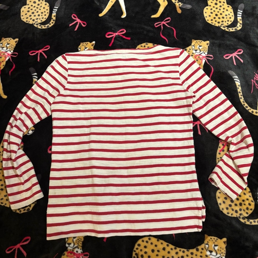 J.Crew Red & White Striped Long Sleeve Top - Picture 7 of 10